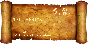Ipi Urbán névjegykártya